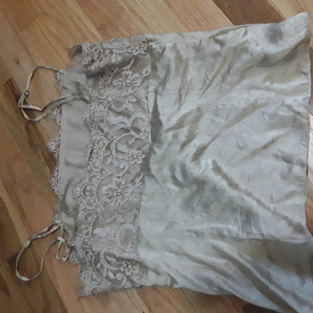 Pale gold silk and lace Loft cami! - Picture 4 of 6